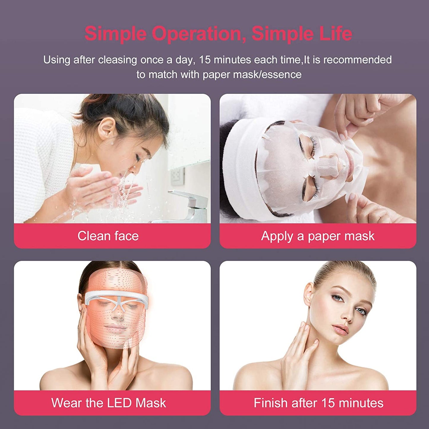The Photon LED Light Facial Mask Skin Care
