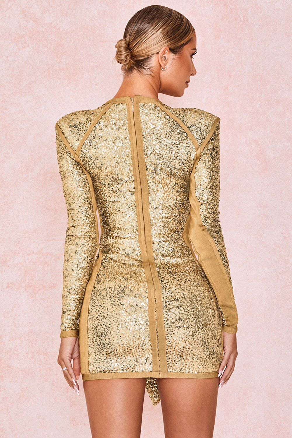 Gold Sequin Bodycon Dress