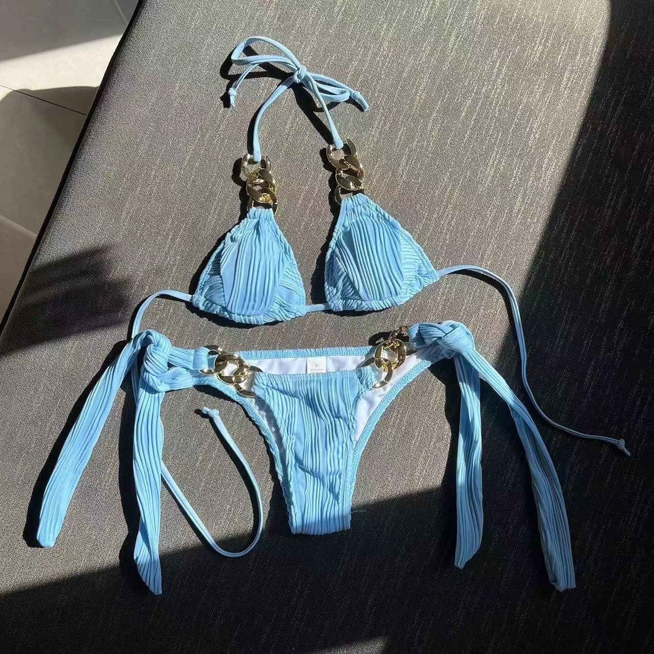 Chain String Halter Bikini Set