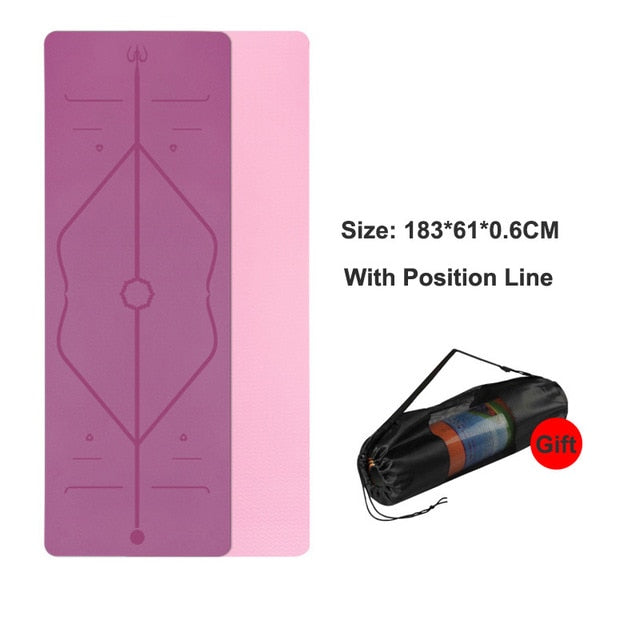 Yoga Mat With Position Line Non-slip Beginner