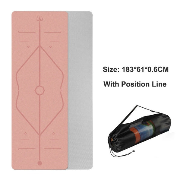 Yoga Mat With Position Line Non-slip Beginner
